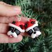 Orecchini in fimo cane bulldog francese in fimo natalizi, gioielli natalizi come idea regalo per amanti dei cani o ricordo cane