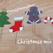 Toppers Natale mix,cupcake toppers Decorazioni natalizie stecchini omino pan di zenzero albero di Natale bastoncino dolce calza natale Befana decorazioni per la casa e la tavola rosso verde e bianco