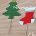 Toppers Natale mix,cupcake toppers Decorazioni natalizie stecchini omino pan di zenzero albero di Natale bastoncino dolce calza natale Befana decorazioni per la casa e la tavola rosso verde e bianco