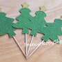 Toppers albero di Natale,cupcake toppers Decorazioni natalizie stecchini omino pan di zenzero albero di Natale bastoncino dolce calza natale Befana decorazioni per la casa e la tavola rosso verde e bianco