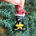 Decorazione natalizia personalizzata con gatto con il nome su una stella, addobbi per albero di natale con gatto personalizzato
