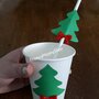 Natale cannucce di carta biodegradabili,albero natalizio con fiocco rosso,cannucce rosso bianco verde decorazioni addobbi festa natale tavola ospiti torta regali albero
