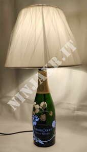 Lampada artigianale da bottiglia vuota Perrier Jouet Belle Epoque Luminous idea regalo