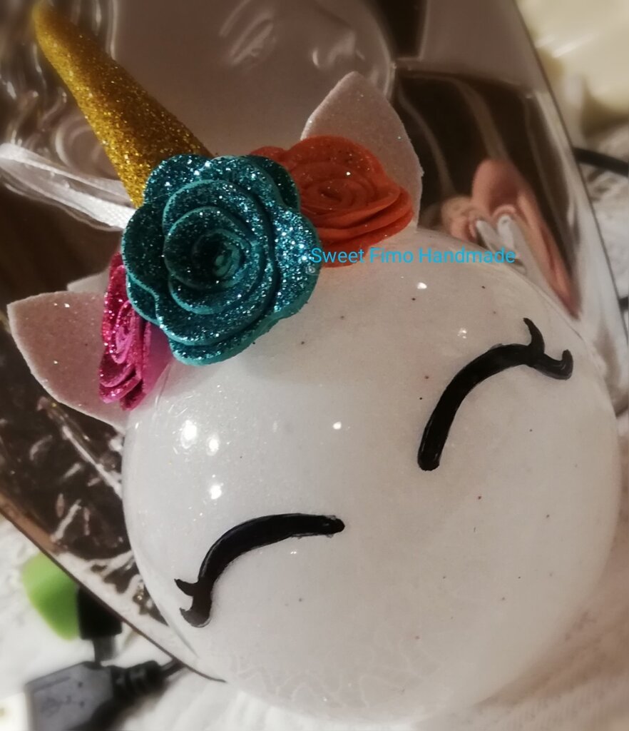 Pallina tema unicorno - Feste - Natale - di Sweet Fimo Handmade | su