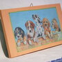 QUADRETTO IN LEGNO CAGNOLINI CUCCIOLI DECOUPAGE  