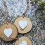 Segnaposto in legno con cuore fette segnaposto 