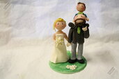 Cake topper per matrimonio, in pasta di mais, fatto a mano personalizzato