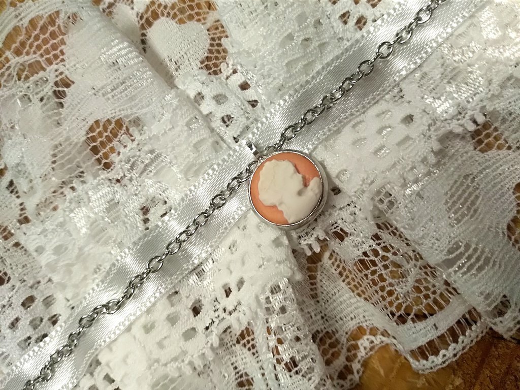CHIC DIARY Collare In Pizzo Gotico Con Perle - Bianco Lolita - Accessorio Per Halloween E Carnevale