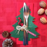 Portaposate festivo per albero di Natale, set di sacchetti per utensili