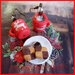 Set  3 orecchini Natale " tazza cioccolata e piattino biscotti rosso " fimo cernit natalizi gioielli kawaii 