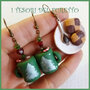 Set  3 orecchini Natale " tazza cioccolata e piattino biscotti vedrde " fimo cernit natalizi gioielli kawaii 