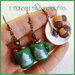 Set  3 orecchini Natale " tazza cioccolata e piattino biscotti vedrde " fimo cernit natalizi gioielli kawaii 