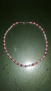 Collana perle rosa