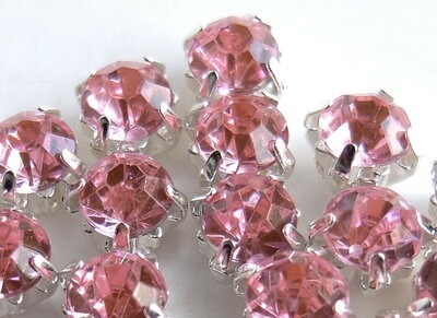 10 Strass acrylic incastonati rosa PRL363 10 Strass acrylic incastonati rosa PRL363