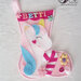 Calza della befana rosa con unicorno e nome arcobaleno personalizzato 