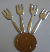 miniature forchette in alluminio