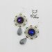 Orecchini viola, lilla, argento in tessitura di perline 