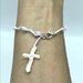 Braccialetto con rosario fatto a mano all’uncinetto 