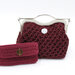 Clic clac pochette all'uncinetto borsetta elegante bordeaux