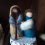 Natività in lana cardata, decorazione Natale