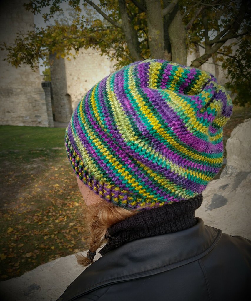 Cappello A Ragnatela Nero-Rosa - Berretto Sciolto In Maglia Leggera Per Autunno E Primavera - Foto 4