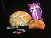 2 Borsette set/  Pochette Bagno Cosmetici & Porta monete/ fatte a mano Seta100% Giapponese Ottimo per regalo