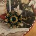 Collana con ciondolo -  rivoli , bicono e perle Swarovski, argento 925, perline - Natale -oro -verde - Christmas