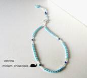                                                       Corona del rosario con perle azzurre