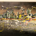 Quadro skyline New York drip painting