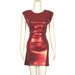 Aderente vestito canotta corto laminato rosso effetto paillettes- TAGLIE S-M-L