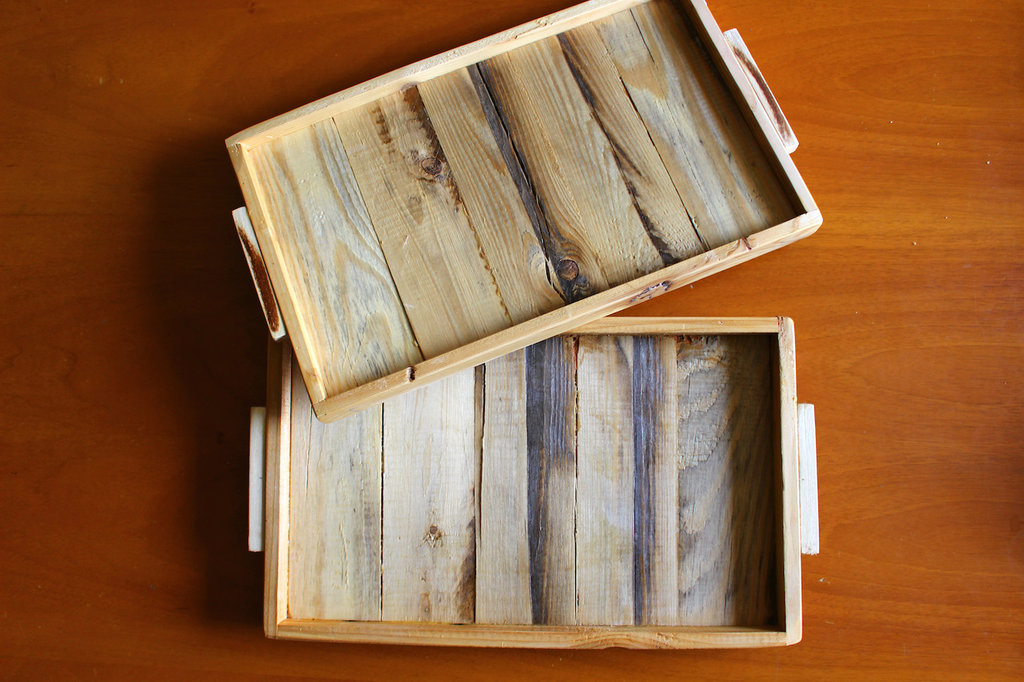 Case di montagna - vassoio in legno ingrigito - vintage wood trey