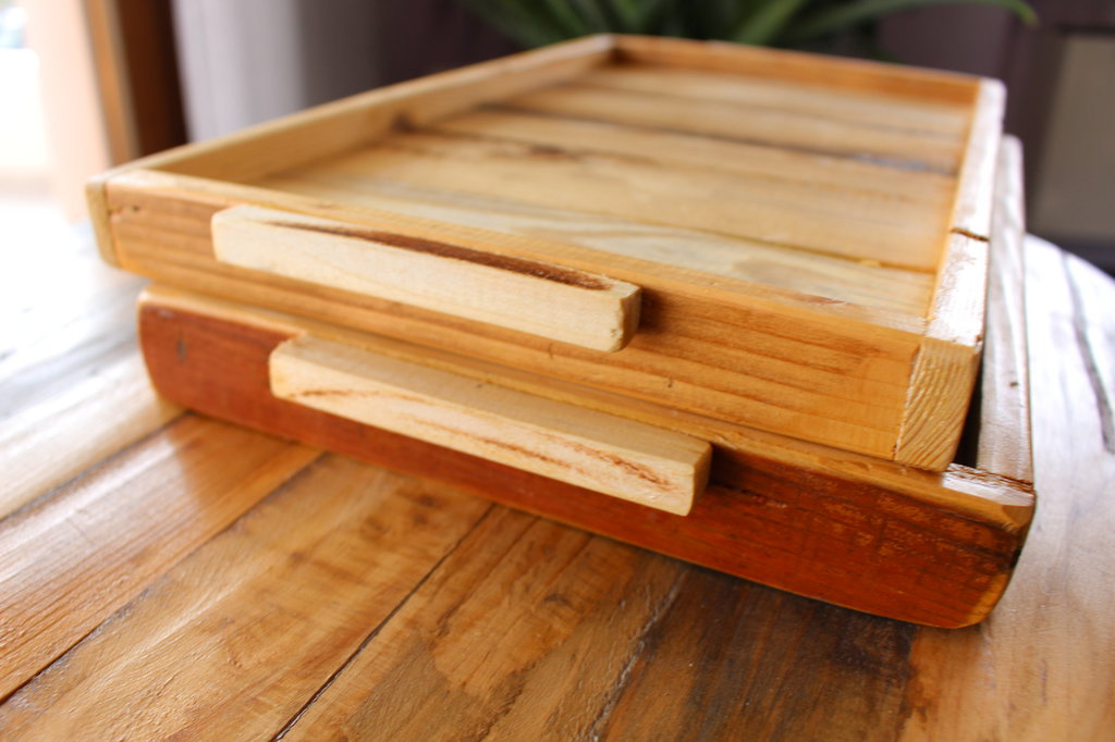 Vassoio Rotondo In Legno Hanobe 30 Cm - Decorazione Rustica Per Tavolo, Cucina O Centrotavola, Bianco - Foto 2