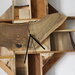 Orologio da parete in legno, quadrante in radica