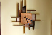 Orologio da parete in legno, quadrante quadrato