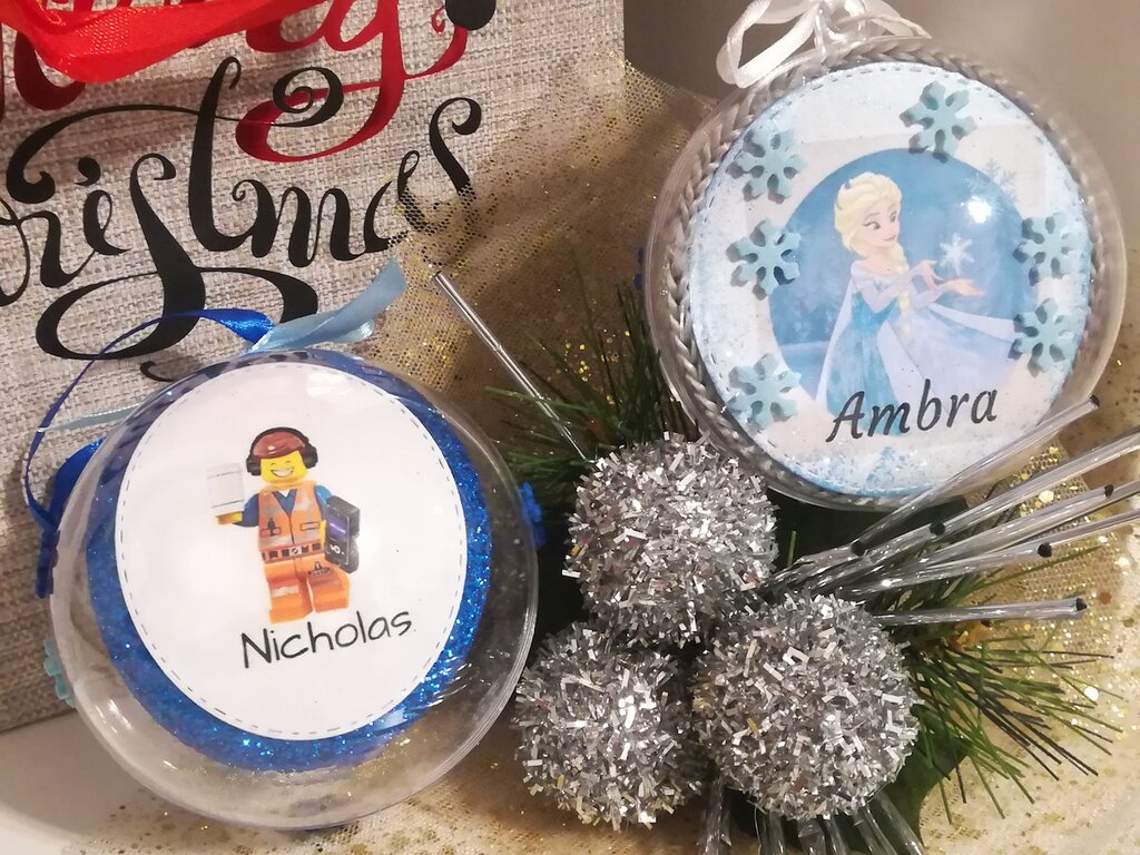 Palline di Natale con nome ️ Personalizzate. Idea regalo Stelle Ad