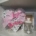 Cuore vimini legno shabby rosa Farfalla Fiocco nascita Ghirlanda