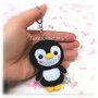 Portachiavi Pinguino Kawaii Nero - Cute Mini Fanta Pets
