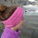 Fascia per la testa donna lavorazione uncinetto color rosa fuxia