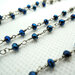 Collana rosario con cristalli blu e perle di fiume.