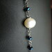 Collana rosario con cristalli blu e perle di fiume.