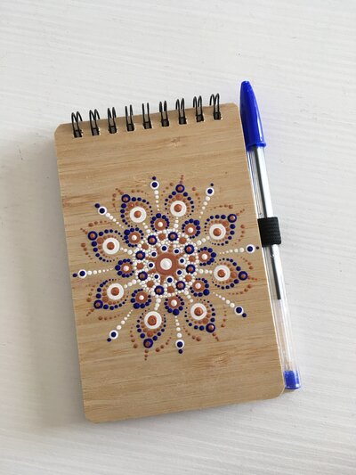 Block notes di legno con mandala Block notes di legno con mandala