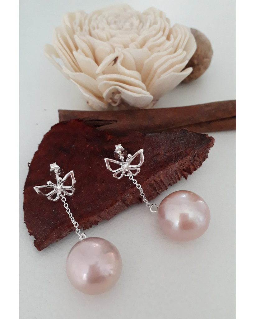 Orecchini A Bottone Con Fiore Di Perle Bianche Keshi: Argento - Foto 10