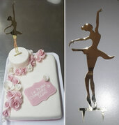 Topper cake ballerina di danza classica. Taglio laser