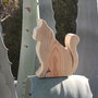 Gatto in legno, soprammobile a forma di gatto in legno 