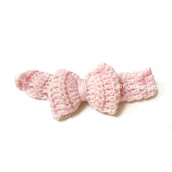 Fascia bebé in lana color rosa acquerello con fiocco