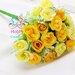 M* Rametto Mazzolino fiore artifiale Rose colore GIALLO te, decorazioni, bomboniere, matrimonio, compleanno, comunione., ecc