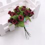M* Rametto mazzolino fiore artificiale di 12 Boccioli di Rose colore BORDEAUX fai da te, decorazioni, bomboniere, matrimonio, compleanno, comunione., ecc