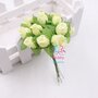 M* Rametto mazzolino fiore artificiale di 12 Boccioli di Rose colore GIALLO PALLIDO fai da te, decorazioni, bomboniere, matrimonio, compleanno, comunione., ecc