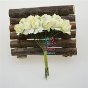 M* Rametto mazzolino fiore artificiale di Rose colore AVORIO fai da te, decorazioni, bomboniere, matrimonio, compleanno, comunione., ecc