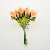 M* Rametto mazzolino fiore artificiale di Calle colore ARANCIO fai da te, decorazioni, bomboniere, matrimonio, compleanno, comunione., ecc